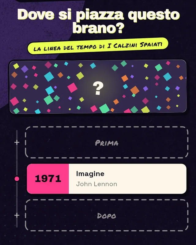 La schermata in cui la squadra sceglie il posto del brano nella sua linea del tempo.
